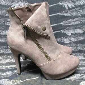 2 Lips Too Taupe High Heel Ankle Boot